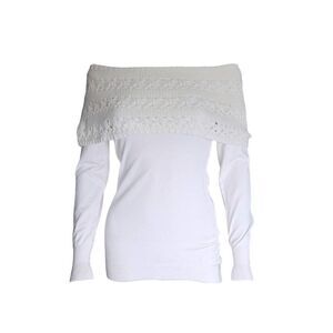 coquette crochet off-the-shoulder sweater